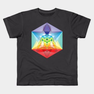 Geometric Man with the Colors of the Chakras Kids T-Shirt